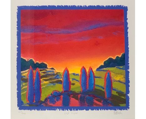 Barbara Brody (American, b. 1941), ‘Last Light’ limited edition screenprint, 207/395. Signed and numbered in pencil. Framed a