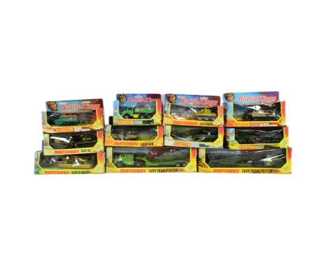 Diecast - a collection of x11 vintage Lesney made Matchbox Battle Kings boxed diecast models to include; K-106 Tank Transport