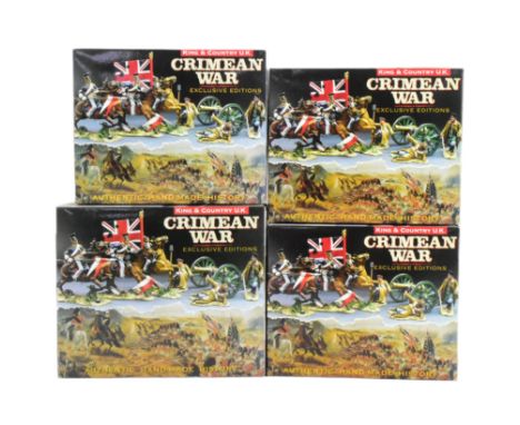 Model Soldiers - x4 boxed King &amp; Country Crimean War 1/30 scale hand painted metal soldier figurines comprising; Mounted 