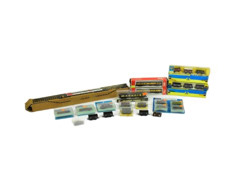 Model Railway - a collection of N gauge rolling stock and accessories from various brands, such as Peco, Graham Farish, Lima 