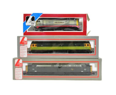 Model Railway - x3 Lima OO gauge trainset diesel locomotive engines, comprising of; no. 20901 'Hunslet-Barclay' in BR grey, n