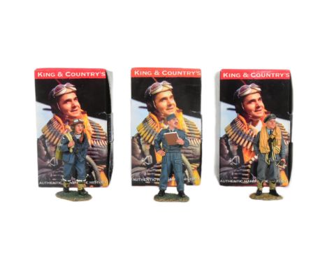 King &amp; Country - x3 original King &amp; Country 1/30 scale hand painted model soldiers comprising; RAF004 Sergeant Pilot 