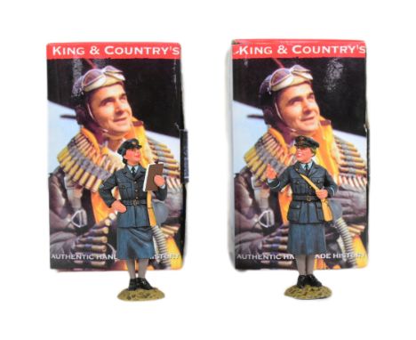 King &amp; Country - x2 original King &amp; Country 1/30 scale hand painted models comprising; RAF018 WAAF Officer Pointing a