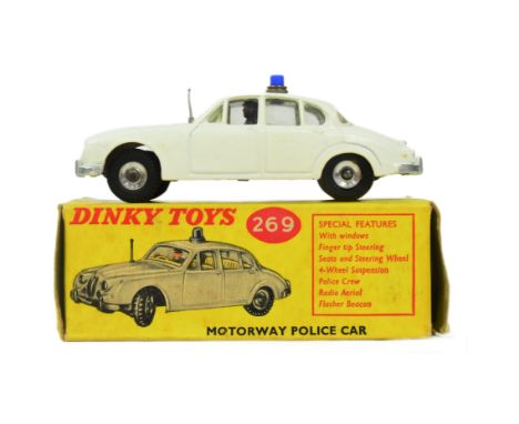 Diecast - an original vintage Dinky Toys boxed diecast model No. 269 Motorway Police Car. The model appearing VG+ / EX with r