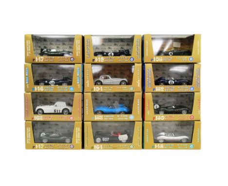 Diecast - a collection of vintage Brumm made (Italy) 1/43 scale boxed diecast model Jaguar. Largely 1950s Jaguar D Type toget