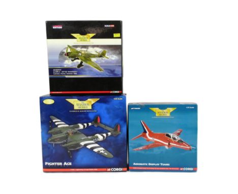 Diecast - x3 Corgi Aviation Archive 1/72 scale boxed diecast models comprising; AA36001 British Aerospace Hawk T.1A The Red A