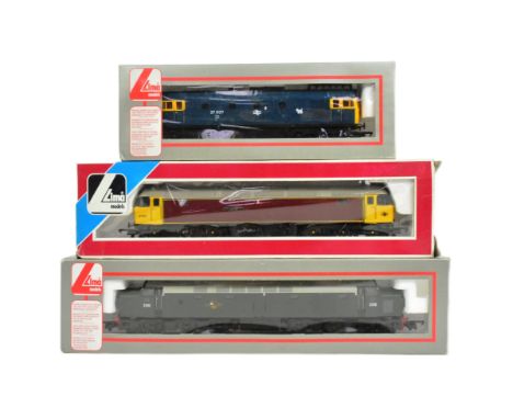 Model Railway - x3 Lima OO gauge trainset diesel locomotive engines. Comprising of; no. 205201 class 40 in BR green, no. 2052