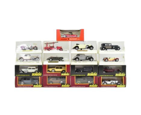 Diecast - a collection of x17 Solido (France) made 1/43 scale boxed diecast models to include; 1926 Renault 40CV, Mercedes SS