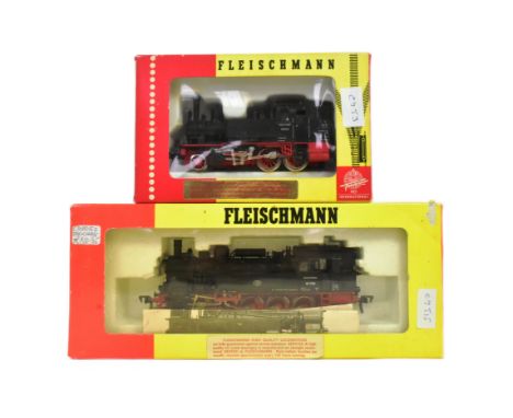 Model Railway - x2 vintage German Fleischmann made HO / OO gauge model railway trainset locomotives comprising No. 4094&nbsp;