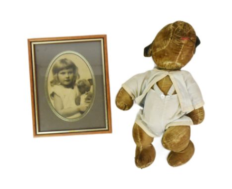 Teddy Bears - a vintage 1920s /1930s Chad Valley Bonzo The Dog velveteen soft toy teddy bear together with a black and white 