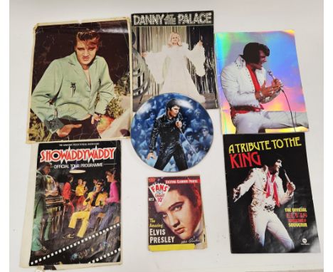 Collection of Elvis memorabilia&nbsp;including a limited edition collectors plate, circa 1990, '68 Comeback Special', a Sun n