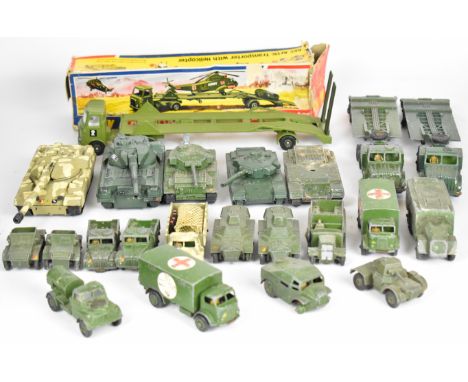 A collection of Dinky Toys vintage diecast model military vehicles to include Centurion Tank, Armoured Command Vehicle and Ta