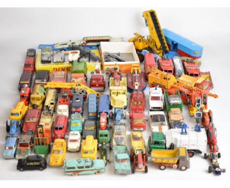 Over fifty vintage Dinky and Corgi diecast model cars to include FAB1, Mercedes Benz 600, Esso Tanker, Duple Roadmaster, Cunn