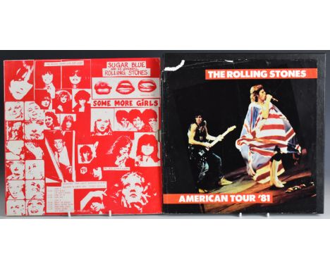 The Rolling Stones - American Tour '81 three album boxset, records appear VG, together with Some More Girls