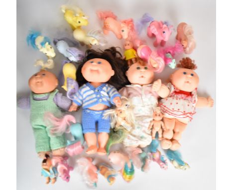 Eighteen vintage My Little Pony toys by Hasbro stamped Made in Hong Kong 1982, together with a collection of Cabbage Patch do