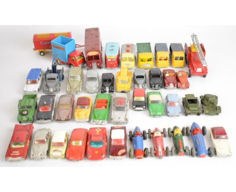 Over forty loose vintage Corgi and Dinky diecast model cars to include Rover 200 Monte-Carlo, Morris Mini-Cooper, Chevrolet I