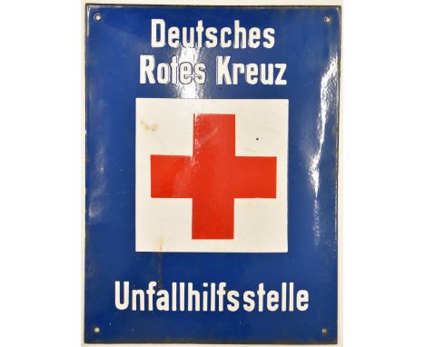 German Red Cross vintage enamel sign, 40 x 30cm 