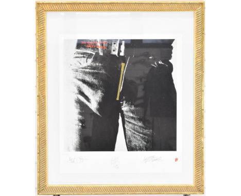 Rolling Stones Sticky Fingers signed limited edition 2245/5000 print, with certificate, 44 x 43cm&nbsp;