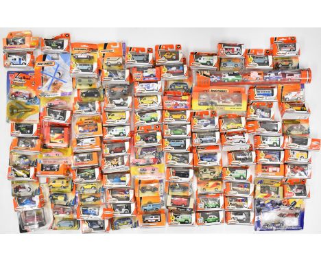 Over one hundred Mattel Matchbox diecast model cars dating mostly to the late 90's, all in original packaging.