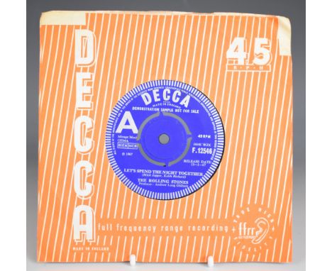 The Rolling Stones - Let's Spend The Night Together (F21546) demo, record appears VG. From the estate of music journalist Mir