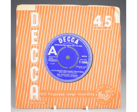 The Rolling Stones - Let's Spend The Night Together (F21546) demo, record appears VG. From the estate of music journalist Mir