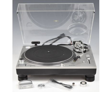 Technics SL-1200GR direct drive turntable / record player, with Perspex cover, power lead, slipmat etc, in original box with 
