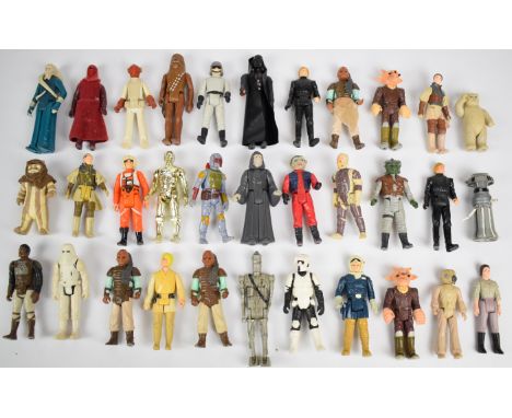 Thirty-three vintage Star Wars figures to include Luke Skywalker, Darth Vader, Chewbacca, Nien Nunb, Lando Calrissian Skiff G