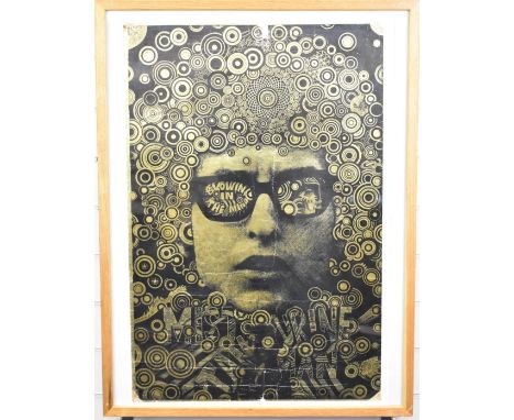 Martin Sharp Bob Dylan psychedelic gold foil poster 'Blowing In The Mind', gold colourway, 75 x 100cm&nbsp;