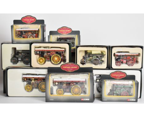Twelve Corgi Vintage Glory of Steam diecast model showman's engines to include Fowler B6 'The Lion' Anderton &amp; Rowland 80