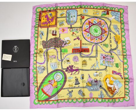 Grayson Perry, RA&nbsp;(British b1960) 100% silk scarf produced for Tate, in original box and probably unused, 91 x 88cm