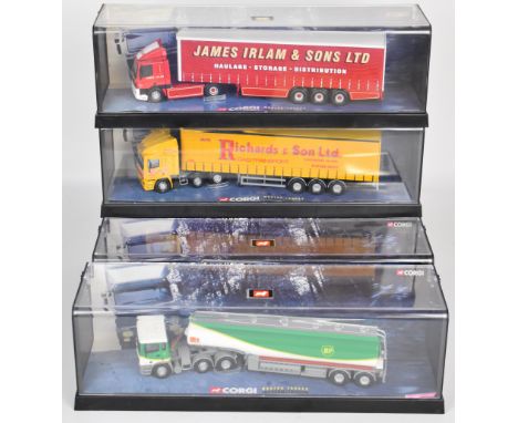 Five Corgi Modern Trucks 1:50 scale diecast model haulage vehicles to include Leyland DAF Curtainside - Tate and Lyle 75402 a