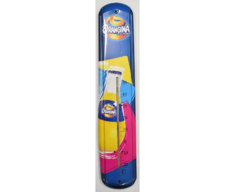 Orangina retro advertising thermometer, height 49cm