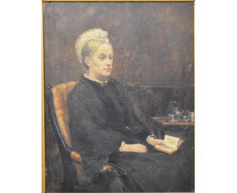 Agnes Malden 19th or early 20th century oil on panel portrait of a lady, signed lower right, 44 x 34.5cm, in gilt frame, with