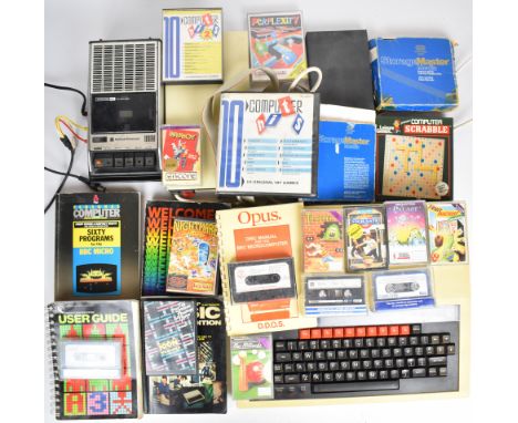 BBC vintage&nbsp;micro computer system together with floppy disk drive, cassette deck and a collection of games.