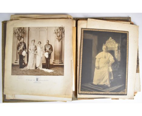 Approximately thirty two Royal and similar portrait photographs, many by C. Vandyk, some signed, including King George V, Pri