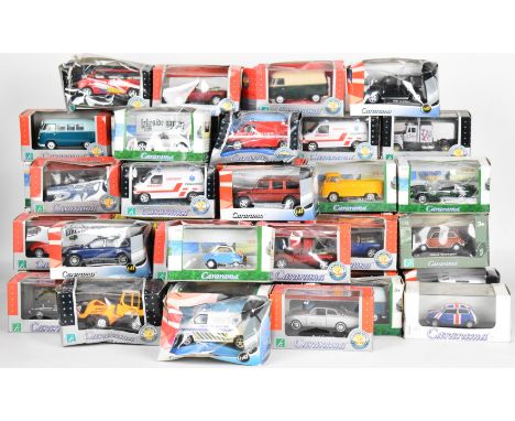 Over sixty Hongwell Cararama 1:43 scale diecast model cars and vans, all in original boxes.