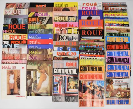 Vintage glamour / erotic magazines, approximately forty issues of Rou&eacute; including 1-10 and a run of Continental Film an