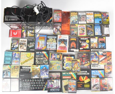 Sinclair 48K ZX Spectrum personal computer with power supply, instruction manual and a collection of games, in original box.