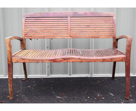 Teak garden bench, length 131cm