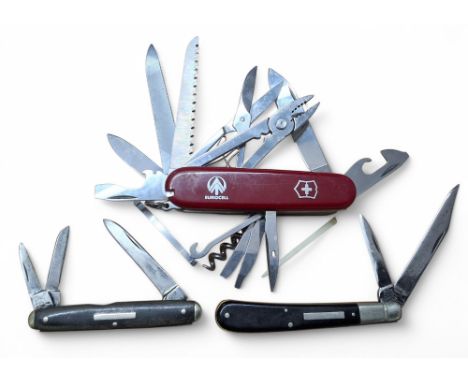 A Victorinox Handyman pocket knife, twenty functions, branded Eurocell, celebrating its 10th Anniversary; a William Rodgers '