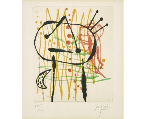 Joan Miró (1893-1983)One Plate, from La Bague D'Aurore (D. 134), 1957Etching and aquatint on wove paper, signed in pencil and