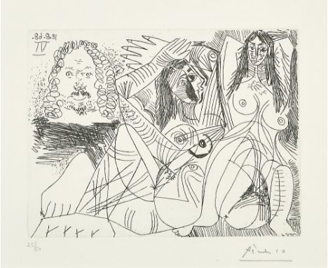 Pablo Picasso (1881-1973)Homme Rembranesque, et Deux Femmes Nues, from Séries 347 (Bl. 1767; B. 1784), 1968&nbsp;Etching on w