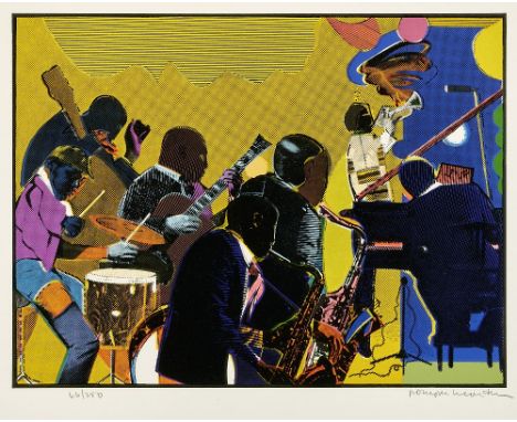 Romare Bearden (1914-1988)Out Chorus (G.97B), 1979–1980Etching, aquatint, and screenprint in colors with hand-coloring on wov