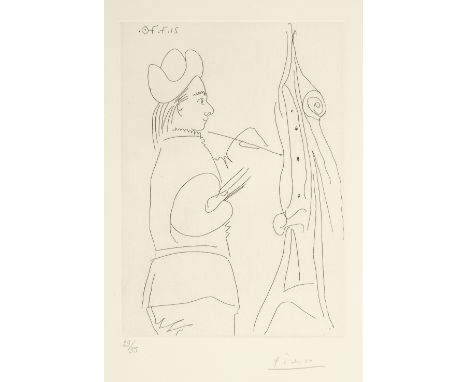 Pablo Picasso (1881-1973)Le Peintre Devant son Chevalet, from Le Goût du Bonheur (C. 150, B. 2013), 1970&nbsp;Etching on wove