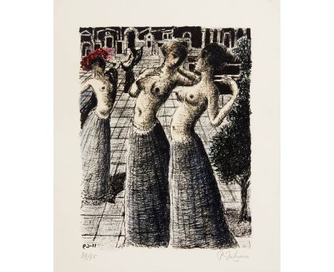 Paul Delvaux (1897-1994)La Danse (M. J. 37), 1969&nbsp;Lithograph in colors on Arches paper, signed in pencil and numbered 39