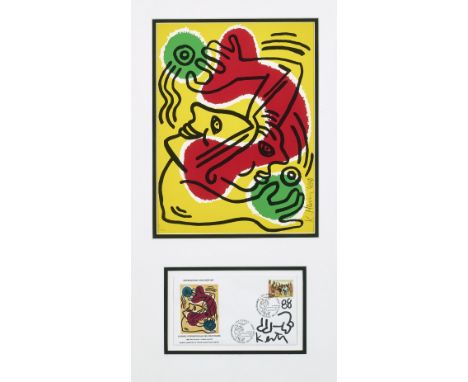 Keith Haring (1958-1990)International Volunteer Day (L. p. 93), 1988Lithograph in colors on Arches paper and offset lithograp