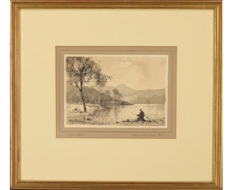 Geoff Henry Downing, British 1878-1940- Coniston; lithograph, signed within the plate, signed and titled in pen to the mount,