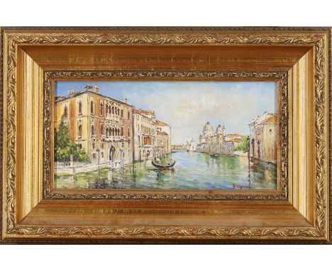 Roberto Ciprini, Italian school, 20th century- Venetian scenes; oils on board, each signed 'R. Ciprini' (lower right), each 1