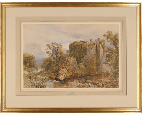 William Bennett, British 1811-1871- Bodiam Castle, Sussex, 1860; watercolour on paper, signed and dated 'W Bennett / 1860' (l