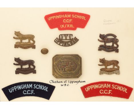 Uppingham School OTC and CCF 10 items of insignia. Good assortment of badges, button, buckle and shoulder titles. All complet